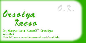 orsolya kacso business card